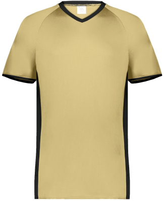 Augusta Sportswear 6908 Youth Cutter V-Neck Jersey in Vegas gold/ black