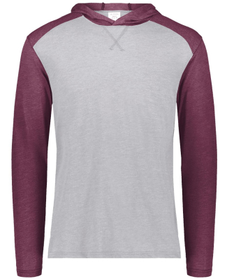 Augusta Sportswear 6884 Unisex Gameday Vintage Hoo in Grey heather/ maroon heather