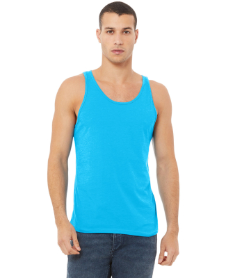 Bella + Canvas 3480CVC Unisex Heather CVC Tank in Neon blue