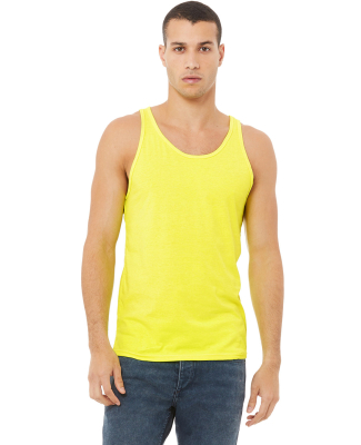 Bella + Canvas 3480CVC Unisex Heather CVC Tank in Neon yellow