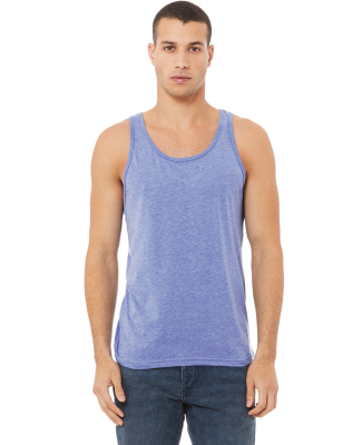 Bella + Canvas 3484 Unisex Triblend Tank in Blue triblend