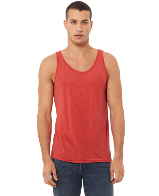 Bella + Canvas 3484 Unisex Triblend Tank in Red triblend