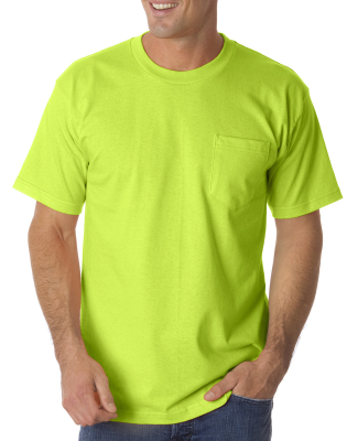 Bayside Apparel 1725 Unisex USA-Made 50/50 Pocket  in Safety green