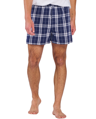 Boxercraft BM6701 Men's Double Brushed Flannel Box in Navy/ silver
