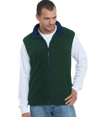 Bayside Apparel 1120 Men's USA-Made Full-Zip Fleec in Forest green