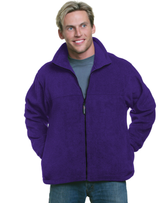 Bayside Apparel 1130 Men's USA-Made Full-Zip Fleec in Purple