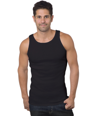Bayside Apparel 4573 Unisex USA-Made 2x1 Ribbed Ta in Black