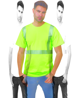Bayside Apparel 3700 Unisex USA-Made Hi-Visibility in Lime green