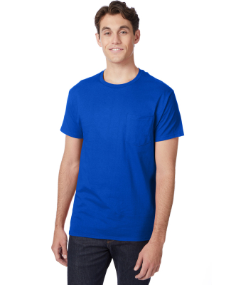 Hanes 5590 Men's Authentic Pocket T-Shirt in Deep royal
