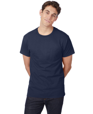 Hanes 5590 Men's Authentic Pocket T-Shirt in Navy