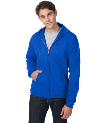 Hanes P180 Unisex Ecosmart® Full-Zip Hooded Sweat in Deep royal