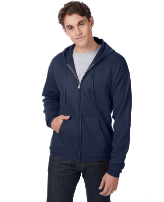 Hanes P180 Unisex Ecosmart® Full-Zip Hooded Sweat in Navy