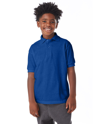 Hanes 054Y Youth Ecosmart® Jersey Polo in Deep royal