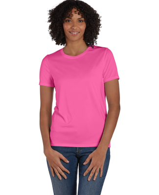 Hanes 4830 Women's Cool DRI® Performance T-Shirt in Wow pink