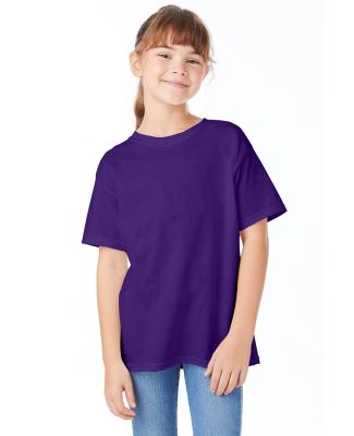 Hanes 5480 Youth Essential-T T-Shirt in Athletic purple