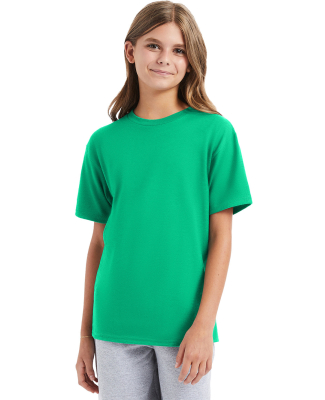 Hanes 498Y Youth Perfect-T T-Shirt in Kelly green