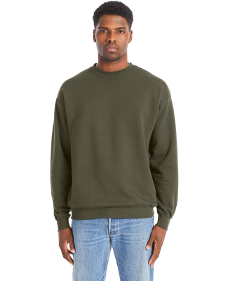 Hanes RS160 Unisex Perfect Sweats Crewneck Sweatsh in Fatigue green