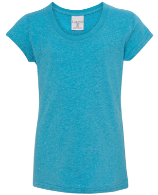 J America 8129 Youth Glitter T-Shirt in Maui blue