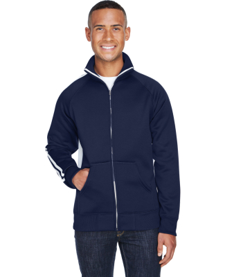 J America 8858 Men's Vintage Polyester Fleece Trac in Navy