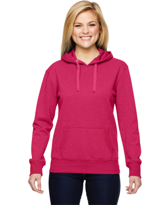 J America 8860 Women’s Glitter French Terry Hood in Wildberry/ Silver