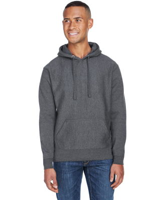 J America 8846 Men's Sport Weave Hooded Sweatshirt in Charcoal