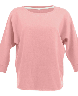 J America 8685 Women's Lounge Fleece Dolman Crewne in Blossom