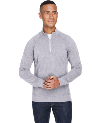 J America 8869 Men's Triblend Quarter-Zip Sweatshi in Grey triblend