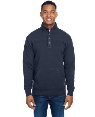 J America 8708 Men's Ripple Fleece Snap Sweatshirt in Navy