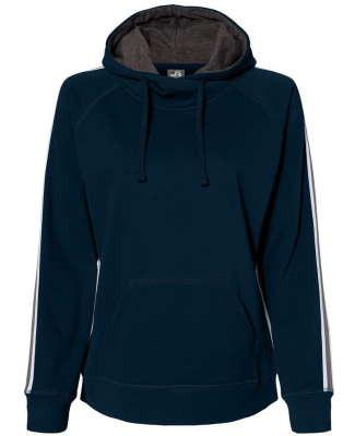 J America 8642 Women's Rival Fleece Hooded Sweatsh in Navy