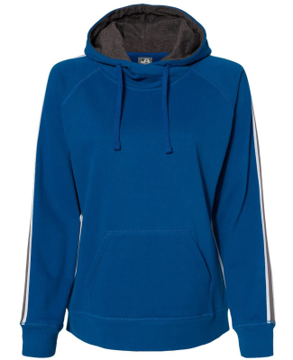 J America 8642 Women's Rival Fleece Hooded Sweatsh in Royal