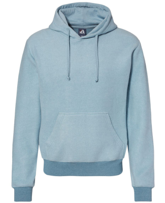 J America 8709 Men's Flip Side Fleece Hooded Sweat in Chambray heather