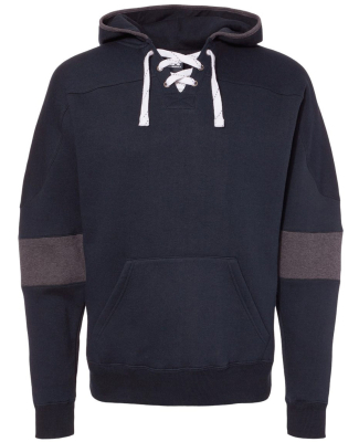 J America 8832 Men's Sport Lace Colorblocked Fleec in Navy