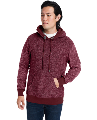 J America 8711 Men's Aspen Fleece Hooded Sweatshir in Burgundy speck