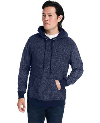 J America 8711 Men's Aspen Fleece Hooded Sweatshir in Navy speck