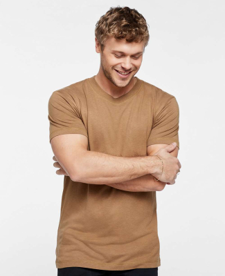 LA T 6904 Unisex Bamboo Tee in Coyote brown