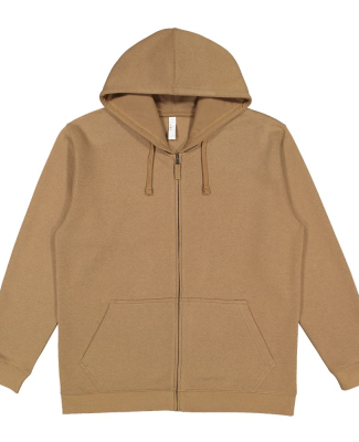 LA T 6927 Unisex Full-Zip Fleece Hoodie in Coyote brown