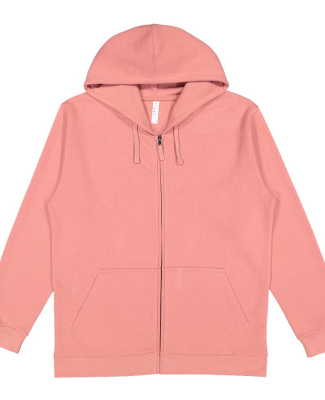 LA T 6927 Unisex Full-Zip Fleece Hoodie in Mauvelous