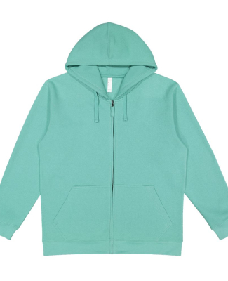 LA T 6927 Unisex Full-Zip Fleece Hoodie in Saltwater