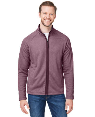 Core 365 CE72 Men's Venture Heathered Stripe Full- in Burgundy/ white