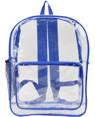 Liberty Bags 7013 Large 17" Heavy Duty Clear Backp in Royal