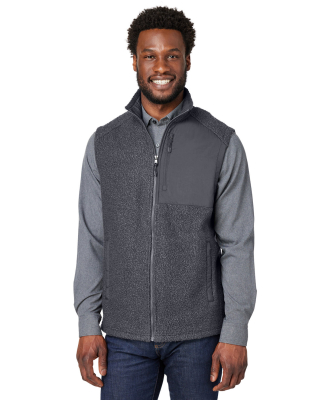 North End NE714 Men's Aura Sweater Fleece Vest in Carbon/ carbon