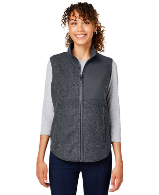 North End NE714W Women's Aura Sweater Fleece Vest in Carbon/ carbon