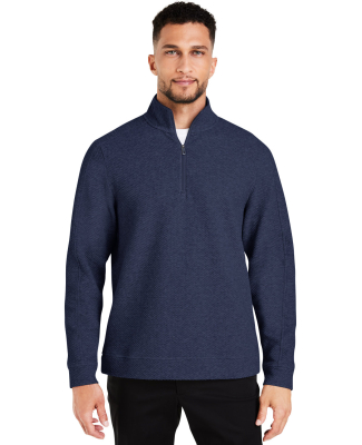North End NE725 Men's Spirit Textured Quarter-Zip  in Classic navy heather