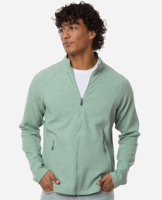 North End NE727 Men's Spirit Textured Full-Zip in Sage green heather
