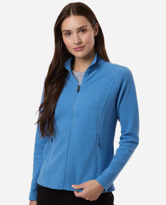 North End NE727W Women's Spirit Textured Full-Zip in Light nautical blue heather