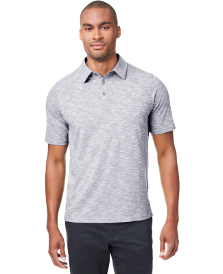 North End NE115 Men's Eclipse Jacquard Polo in Platinum heather