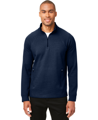 North End NE200 Men's Rhythm Waffle Quarter-Zip Pu in Classic navy
