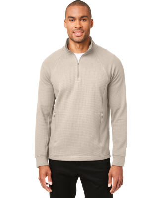 North End NE200 Men's Rhythm Waffle Quarter-Zip Pu in Oatmeal