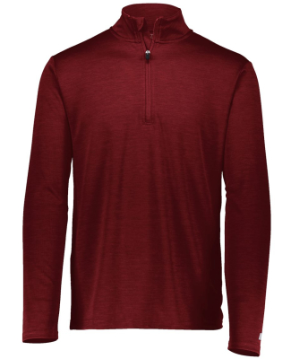 Russell Athletic QZ7EAM Men's Striated Quarter-Zip in Cardinal