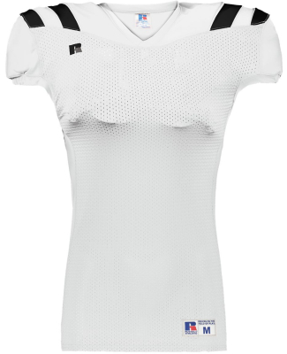 Russell Athletic R0100M Unisex Canton Football Jer in White/ black
